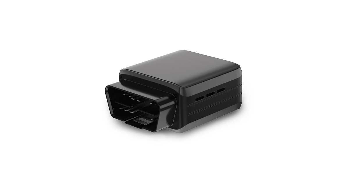 Alarm.com ADC-CC100 Connected Car OBD-II connector plugged into vehicle dashboard port — Liberty Security Canada