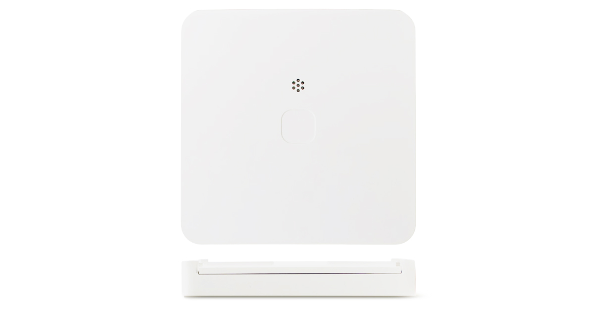 DSC PGP9986 PowerG+ Water Tile leak and freeze detector installed near water heater —Liberty Security Canada